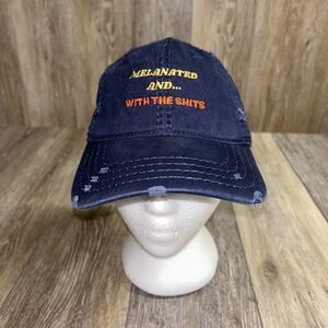 Black History Month Melanated And With The Sh!ts Navy Blue Baseball Cap Hat